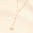 Moon and Star Oval Pendant Necklace in Gold