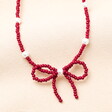 Red and Pearl Beaded Necklace