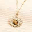 Tiger's Eye Pendant Necklace in Gold