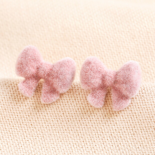Pink Velvet Bow Stud Earrings Pink Velvet Bow Stud Earrings