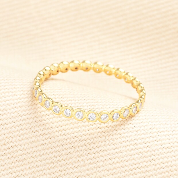 Small Multi Crystal Band Ring in Gold Small Multi Crystal Band Ring in Gold