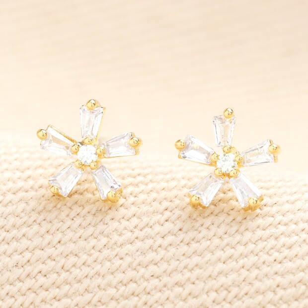 Tiny Crystal Flower Stud Earrings Tiny Crystal Flower Stud Earrings