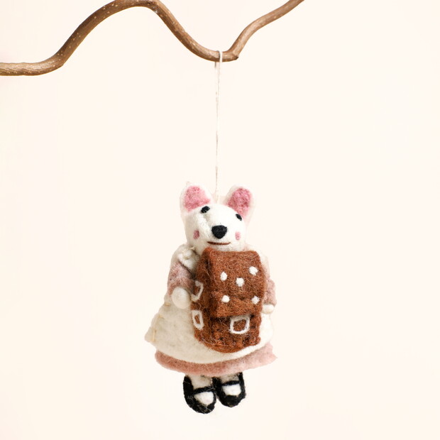 Afroart Felt Mouse Gingerbread House Hanging Decoration Afroart Felt Mouse Gingerbread House Hanging Decoration