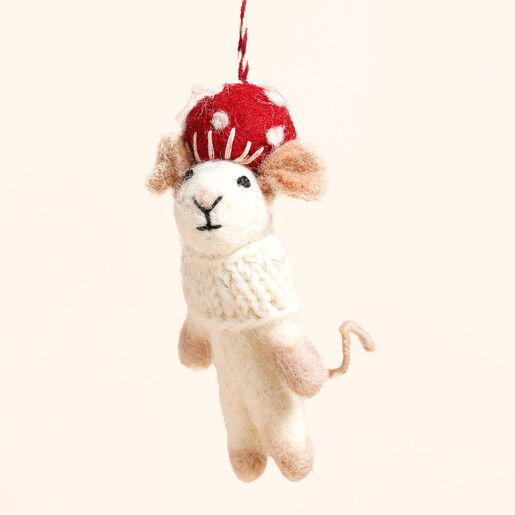 Afroart Mushroom Mouse Felt Decoration