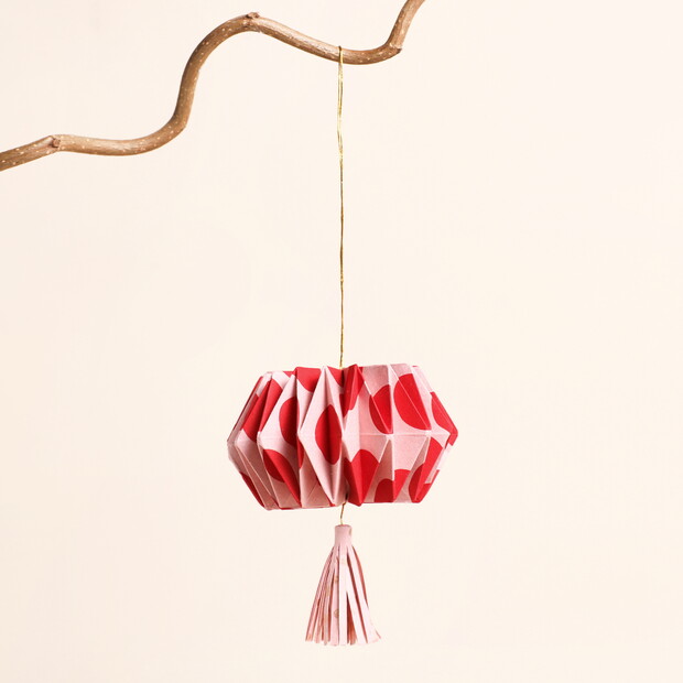 Afroart Red Origami Christmas Tree Decoration