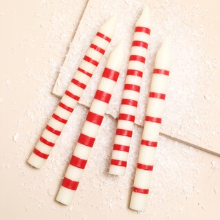 Afroart Red Striped Soy Candles Pack of 4