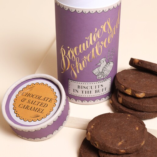 Biscuiteers Luxury Chocolate and Salted Caramel Shortbread