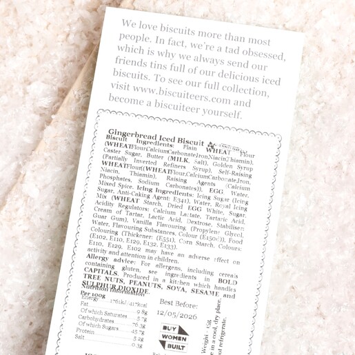 Santa Jolly Ginger Cello Biscuit by Biscuiteers