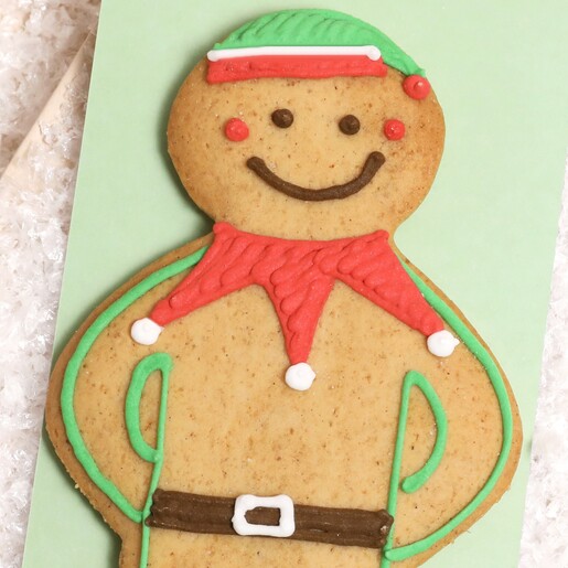 Ginger Elf Jolly Ginger Cello Biscuit by Biscuiteers
