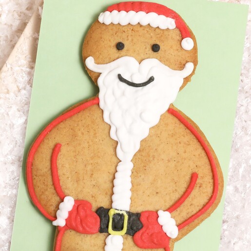 Santa Jolly Ginger Cello Biscuit by Biscuiteers