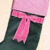 Bow detail on Green and Pink Velvet Bow Stocking