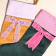 Pair of matching Christmas stockings in two tone