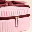 Front of washbag with two zipper detail