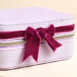 Close up of fuchsia pink bow