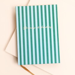 Green Stripe Dreams and Doodles Notebook