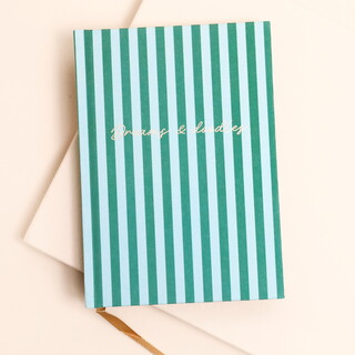 Green Stripe Dreams and Doodles Notebook