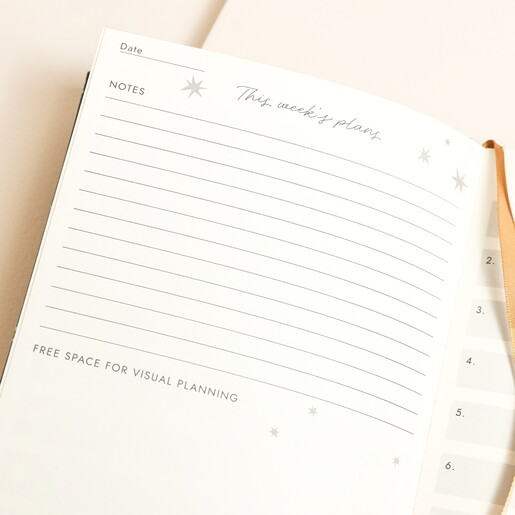 Navy Celestial Goals and Aspirations Notebook