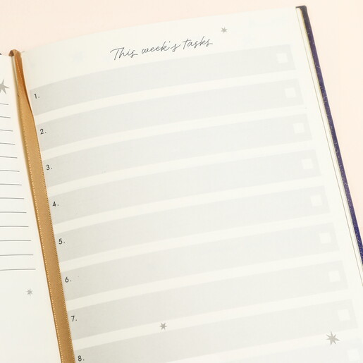 Navy Celestial Goals and Aspirations Notebook