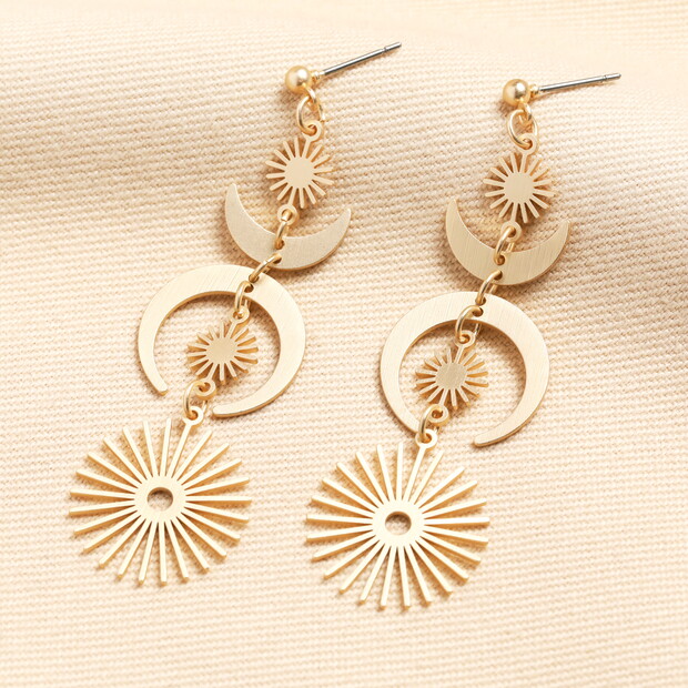 Big Metal London Delphi Altar Statement Earrings in Gold