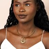 Stainless Steel Oval Choker Necklace in Gold on Model