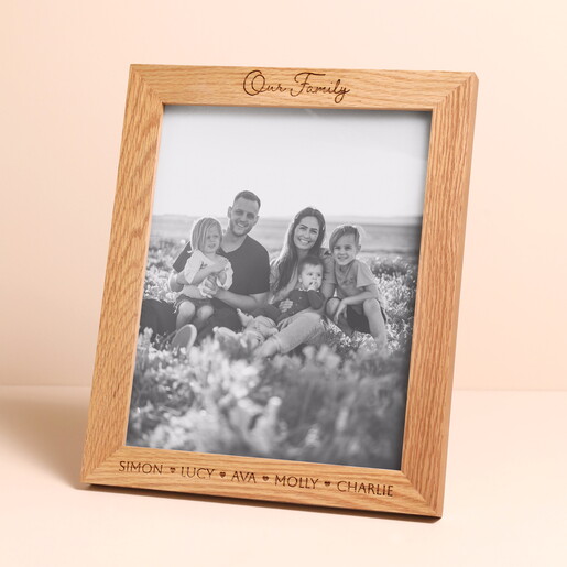 light oak personalised photo frame