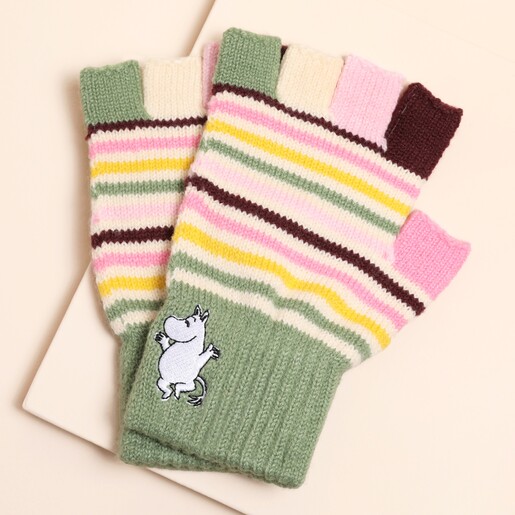 House of Disaster Moomin Stripy Fingerless Gloves