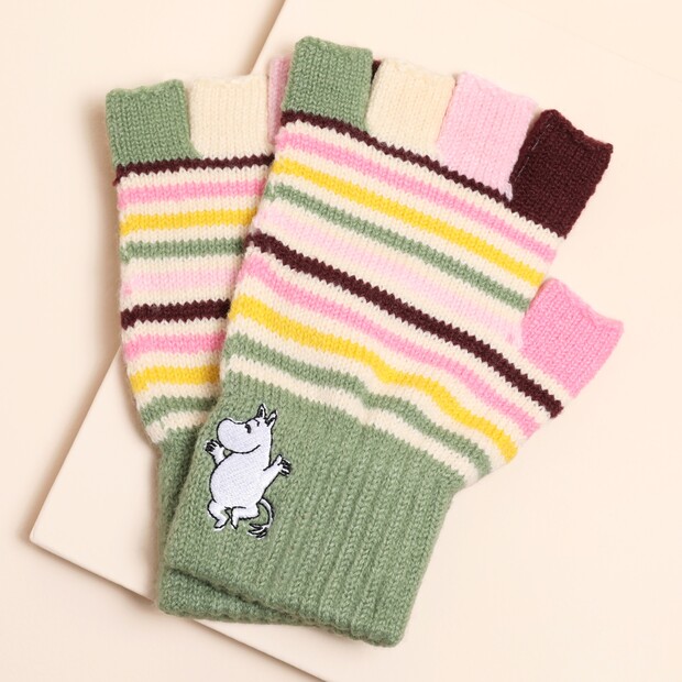 House of Disaster Moomin Stripy Fingerless Gloves