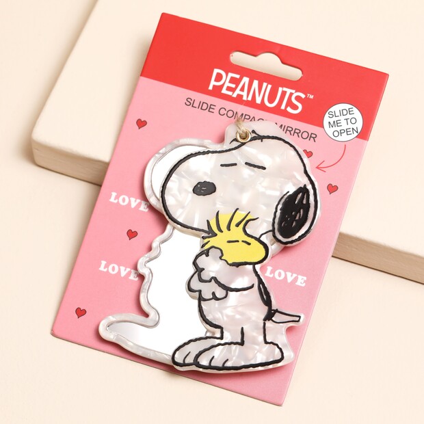House of Disaster Peanuts Hugging Woodstock Compact Mirror