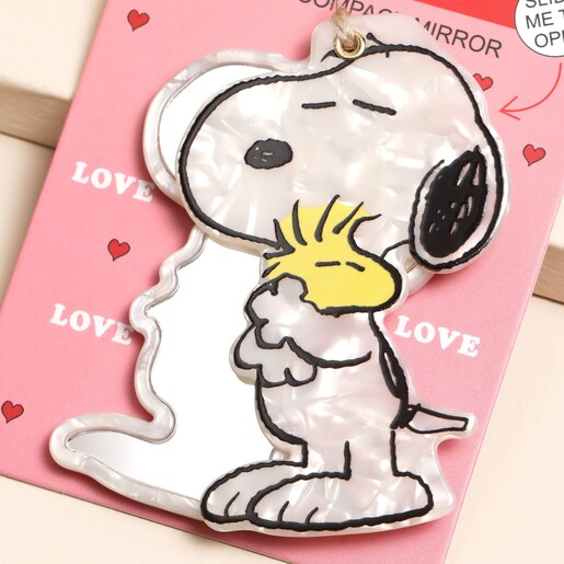 House of Disaster Peanuts Hugging Woodstock Compact Mirror