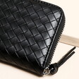 Black Braided Zip Around Purse