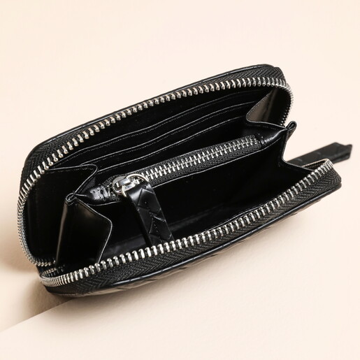 Black Braided Zip Around PurseBlack Braided Zip Around Purse