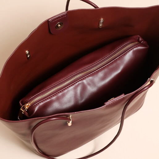 Large Burgundy Tote Bag