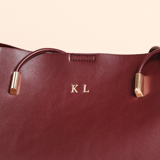 Personalised Burgundy Tote Bag