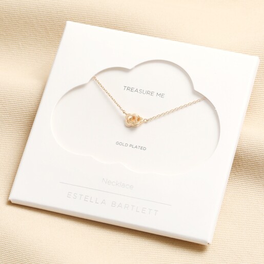 Estella Bartlett Double-Linked Flower Necklace in Gold