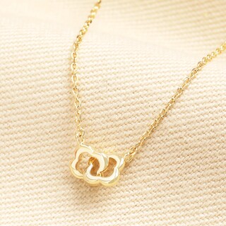 Estella Bartlett Double-Linked Flower Necklace in Gold