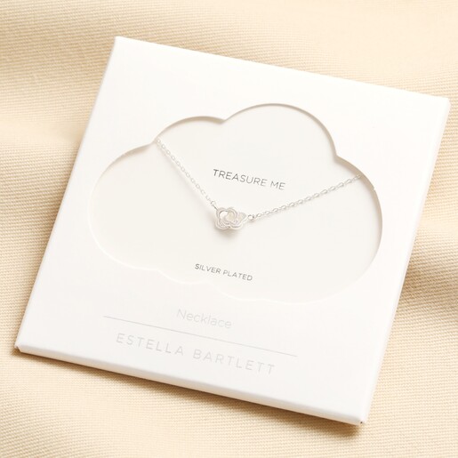 Estella Bartlett Double-Linked Flower Necklace in Silver