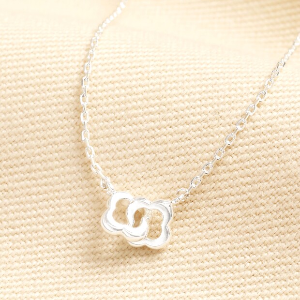 Estella Bartlett Double-Linked Flower Necklace in Silver