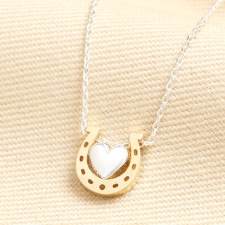 Estella Bartlett Heart and Horseshoe Pendant Necklace