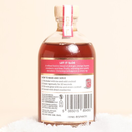 Back of cocktail showing the label