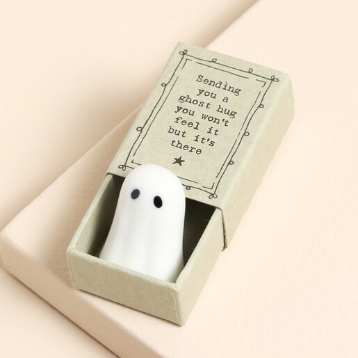 East of India Ghost Hugs Ceramic Matchbox Token