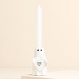 East of India Always Here For Boo Ghost Candle Holder with candle
