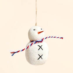 East of India Felt Snowman Hanging Decoration