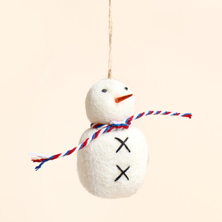 East of India Felt Snowman Hanging Decoration