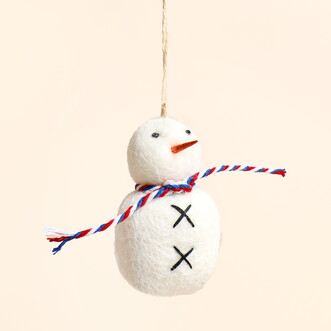 East of India Felt Snowman Hanging Decoration