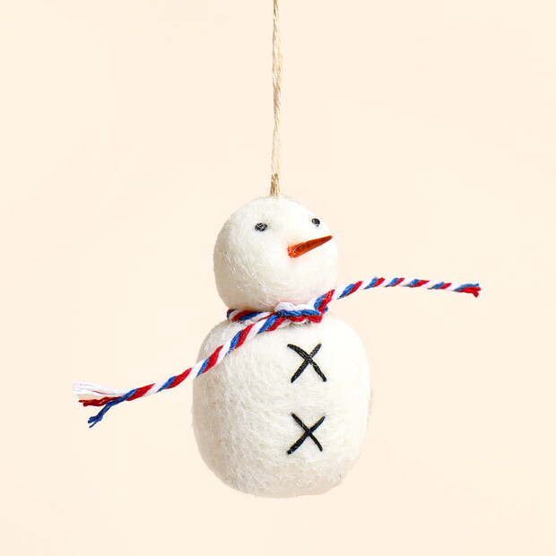 East of India Felt Snowman Hanging Decoration