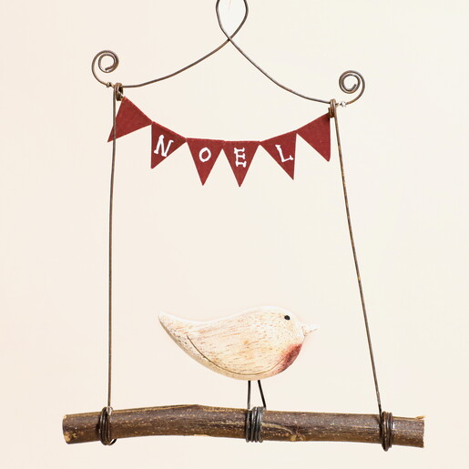 East of India Robin on a Swing Hanging Decoration