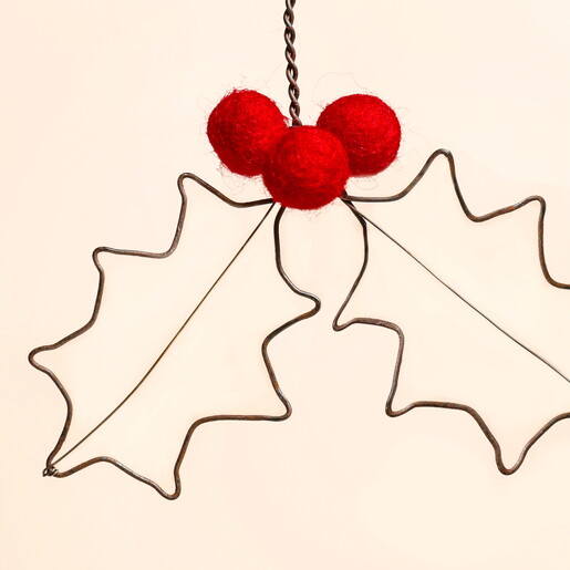 East of India Red Holly Hanging Decoration East of India Red Holly Hanging Decoration