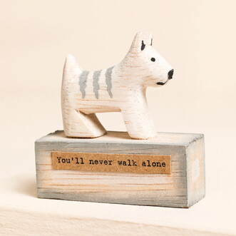 East of India 'Never Alone' Wooden Dog