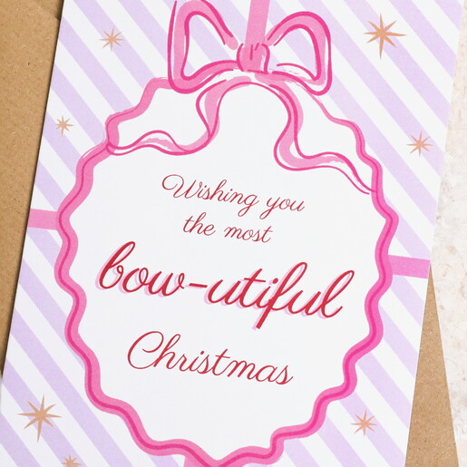 Bow Christmas Greetings Card