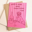 Dogs and Wine Greetings Card